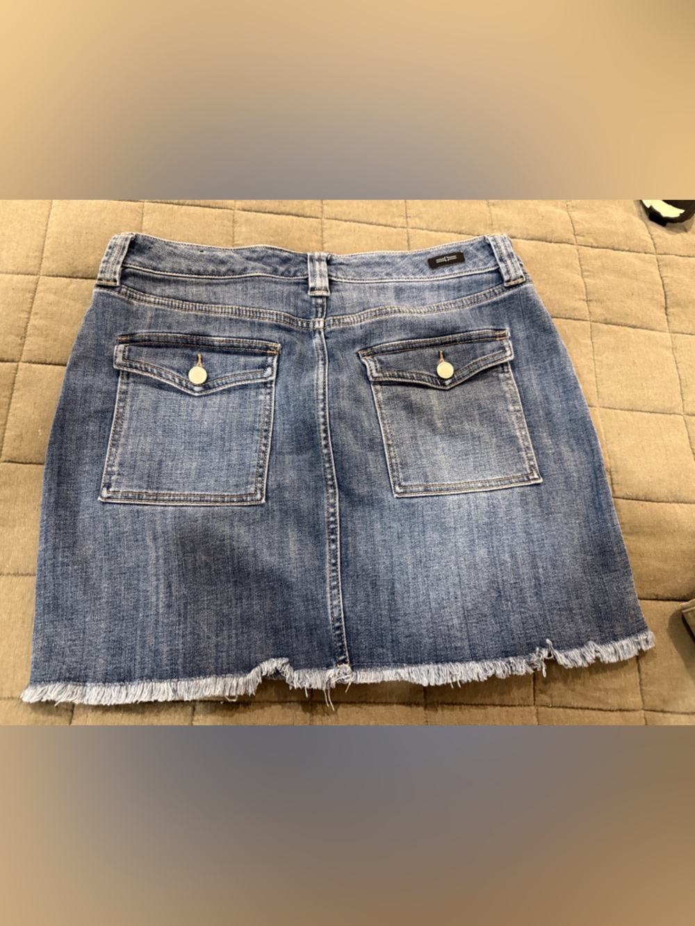 Liverpool Denim Pocket Mini Skirt - Blue